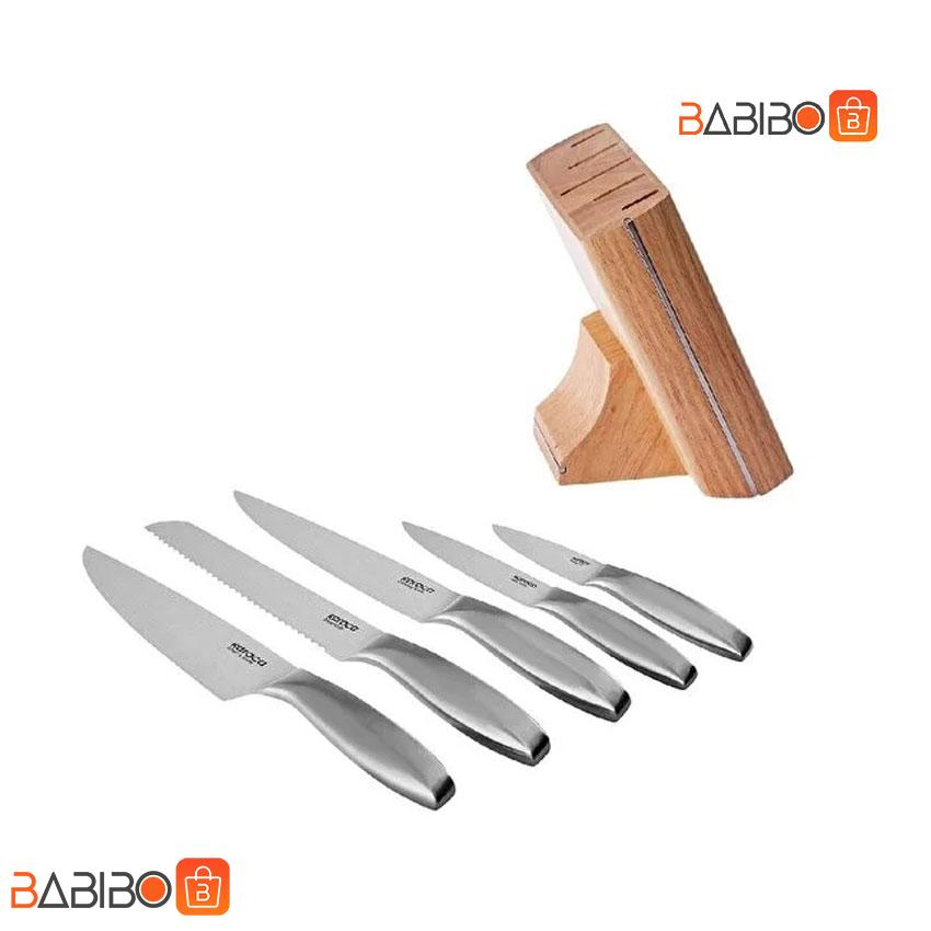 ست چاقو 6 پارچه کاراجا Jasper ست چاقو 5 پارچه کاراجا Pro Meister با طراحی زیبا محصول کشور ترکیه است. این ست زیبا تماما از جنس استیل مرغوب و ضدزنگ و براق تولید شده است .