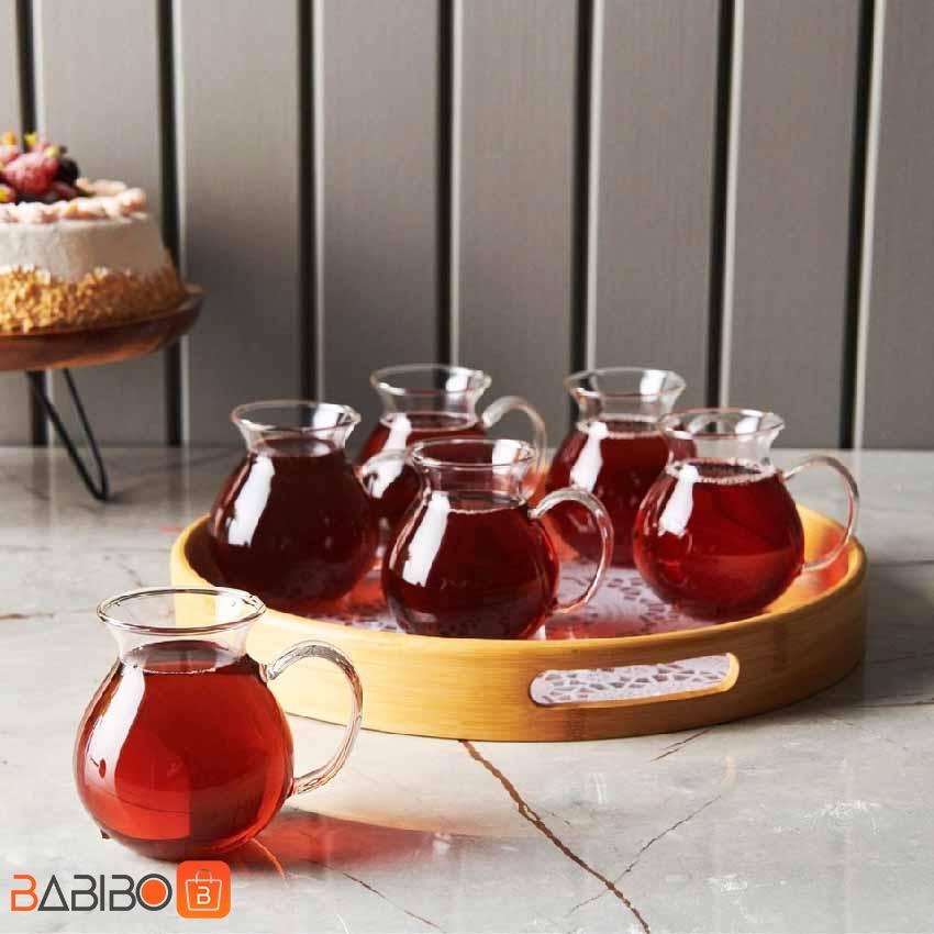 سرویس 6 پارچه چایخوری پیرکس طرح آرو سرویس 6 پارچه چایخوری پیرکس طرح آرو