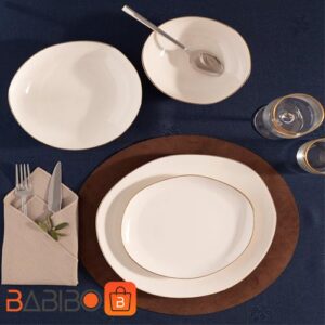 سرویس غذاخوری ۲۴ پارچه ۶ نفره Alette با لبه طلایی