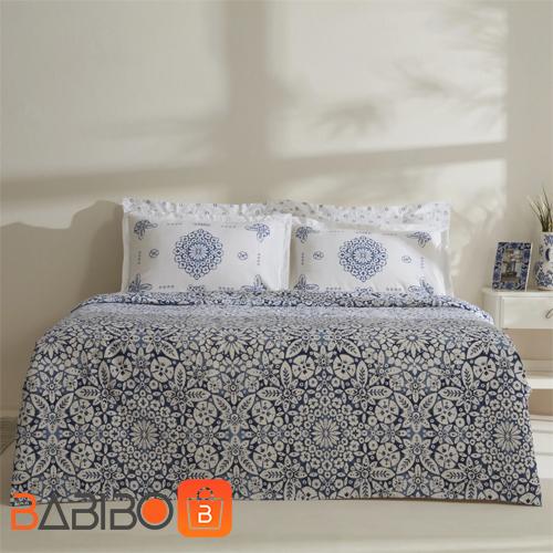 Karaca-Home-Ida-100%-Cotton-Double-Duvet-Cover-Set-Blue (1) روتختی دونفره ترک
